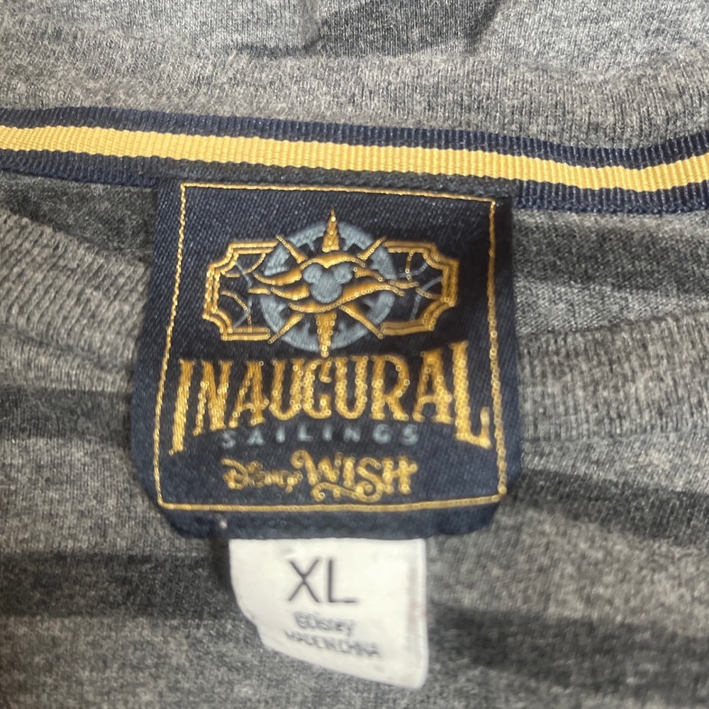 Disney Wish Inaugural Sailings Striped Graphic T-Shirt Men's XL Cruise - Picture 3 of 3